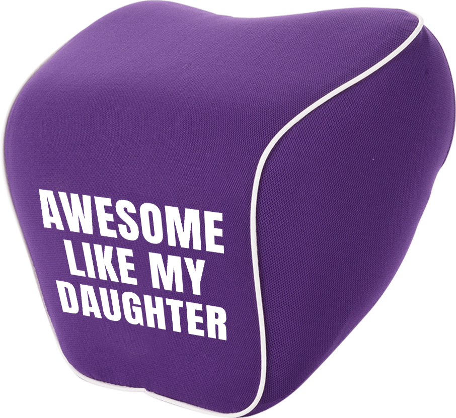 Awesome Like My Daughter Trendy Lumbar Support Cushion for Car and Headrest Neck Pillow Kit, Custom For Cars, Ergonomically Design for Car Seat, Car Accessories, Daughter Gift, Father's Day Gift, Gift for Him, Gift for Daddy - Delicate Leather