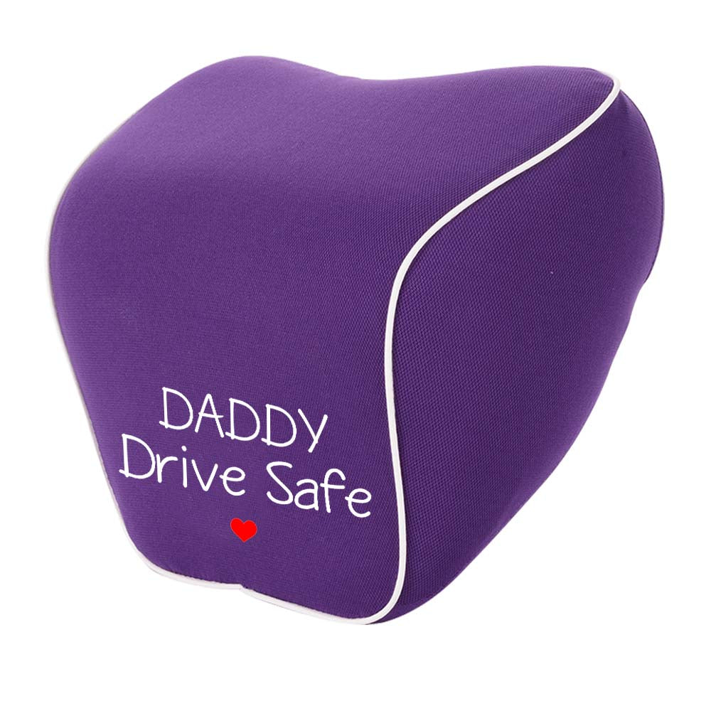 Lumbar Support Cushion for Car and Headrest Neck Pillow Kit, Daddy Drive Safe, Custom For Cars, Ergonomically Design for Car Seat, Car Accessories, Gift for Daddy - Delicate Leather