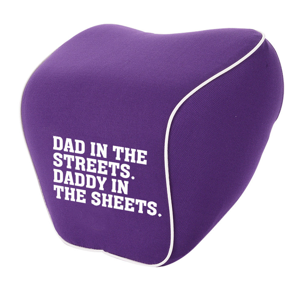 Lumbar Support Cushion for Car and Headrest Neck Pillow Kit, Dad In The Streets. Daddy In The Sheets, Custom For Cars, Ergonomically Design for Car Seat, Car Accessories, Gift for Daddy - Delicate Leather