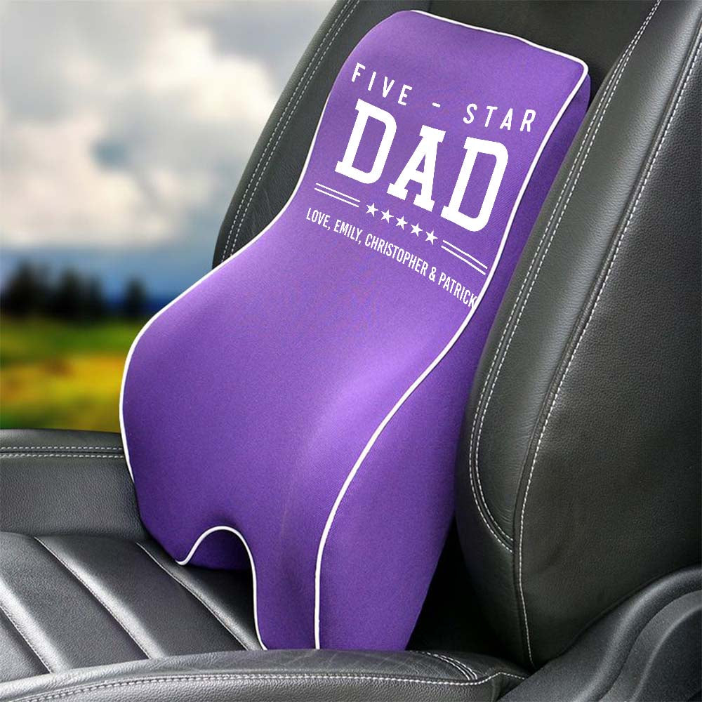 Personalized Lumbar Support Cushion for Car and Headrest Neck Pillow Kit, Happy Father's Day, Custom For Cars, Ergonomically Design for Car Seat, Car Accessories, Gift for Daddy