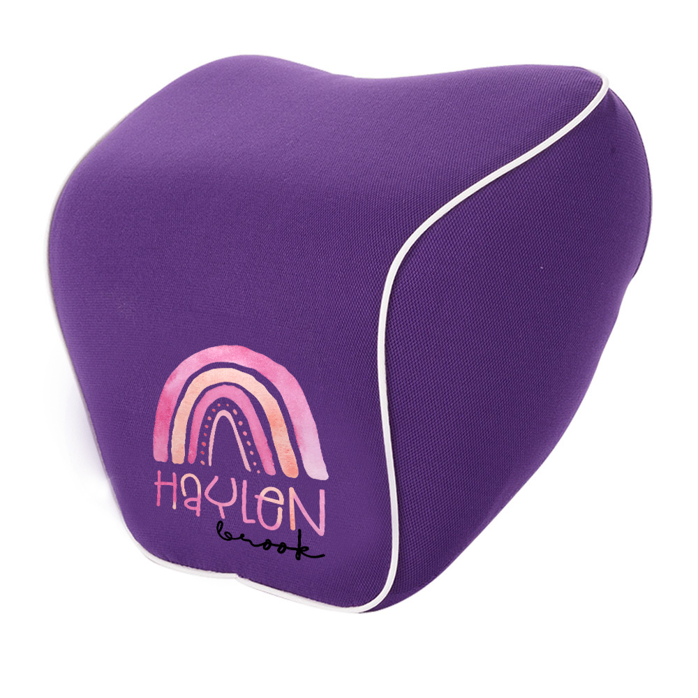 Custom Name Lumbar Support Cushion for Car and Headrest Neck Pillow Kit, Personalized Gift, Custom For Cars, Ergonomically Design for Car Seat, Car Accessories, Personalised Lumbar Support Cushion, Name Lumbar Support Cushion L6 - Delicate Leather