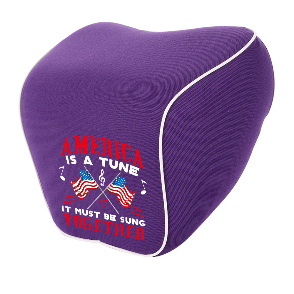 America Is A Tune Lumbar Support Cushion for Car and Headrest Neck Pillow Kit, Custom For Cars, Ergonomically Design for Car Seat, Car Accessories, 4th of July 08 - Delicate Leather