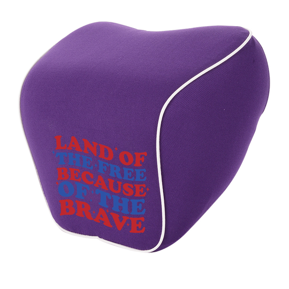 Land Of The Free, Because Of Brave Lumbar Support Cushion for Car and Headrest Neck Pillow Kit, Custom For Cars, Ergonomically Design for Car Seat, Car Accessories, Retro 4th of July 02 - Delicate Leather