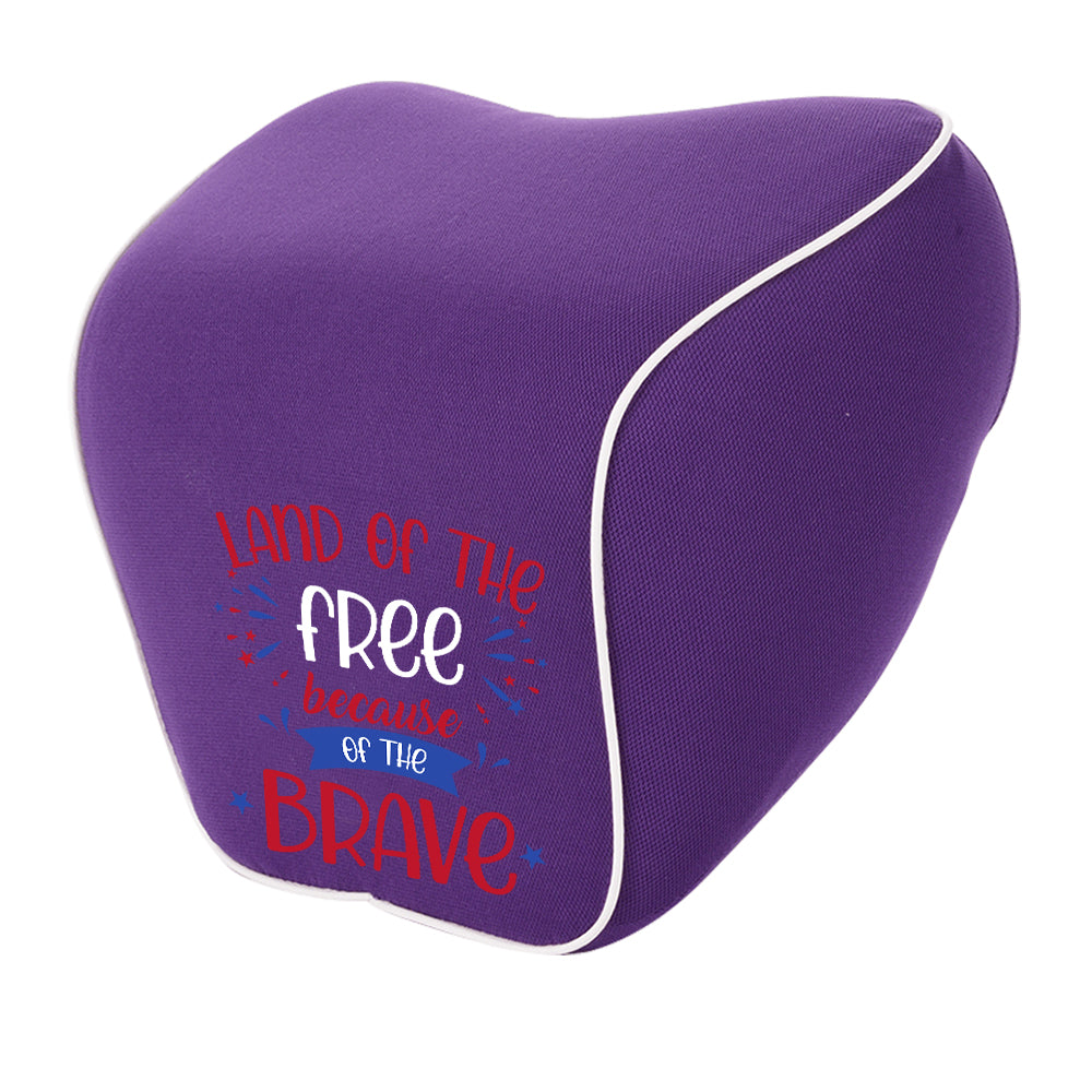 Land Of The Free, Because Of Brave Lumbar Support Cushion for Car and Headrest Neck Pillow Kit, Custom For Cars, Ergonomically Design for Car Seat, Car Accessories, Retro 4th of July 03 - Delicate Leather