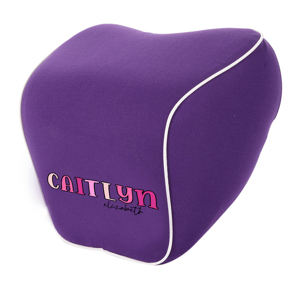 Custom Name Lumbar Support Cushion for Car and Headrest Neck Pillow Kit, Personalized Gift, Custom For Cars, Ergonomically Design for Car Seat, Car Accessories, Personalised Lumbar Support Cushion, Name Lumbar Support Cushion L4 - Delicate Leather