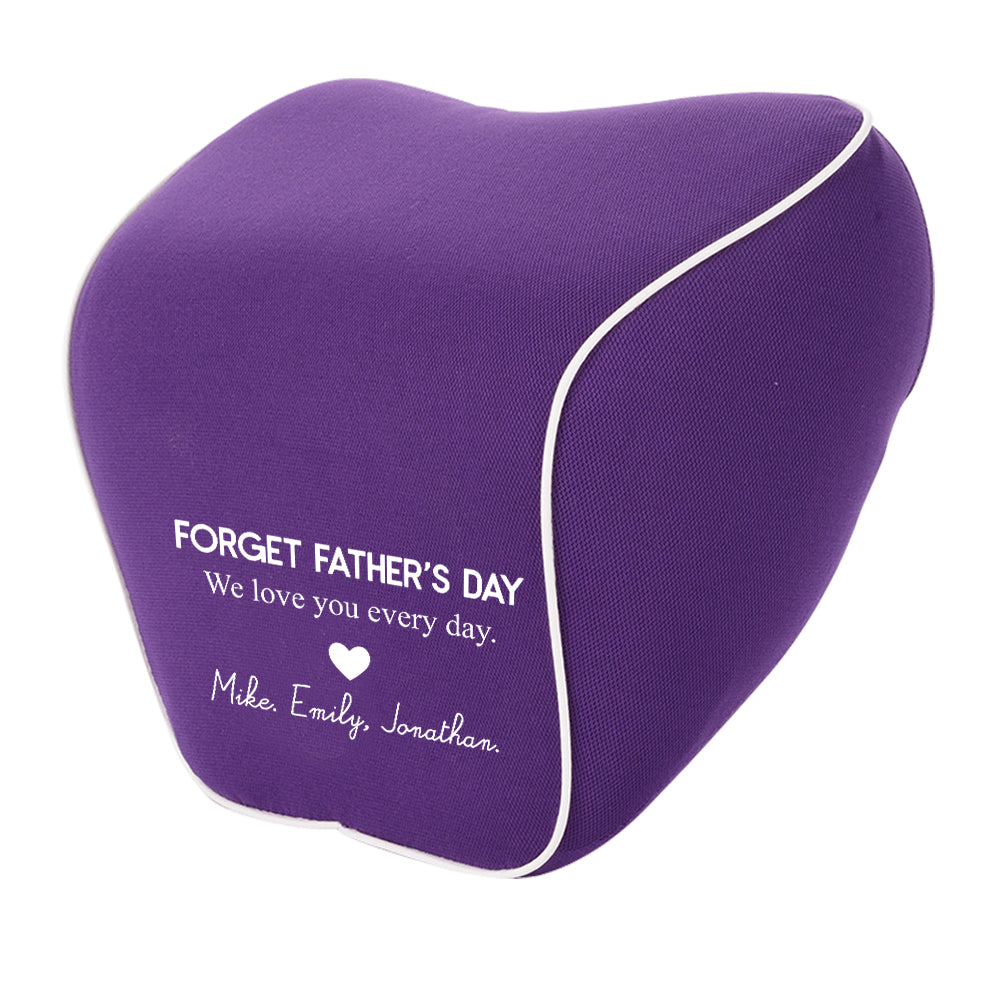 Personalized Lumbar Support Cushion for Car and Headrest Neck Pillow Kit, Happy Father's Day, Custom For Cars, Ergonomically Design for Car Seat, Car Accessories, Gift for Daddy - Delicate Leather