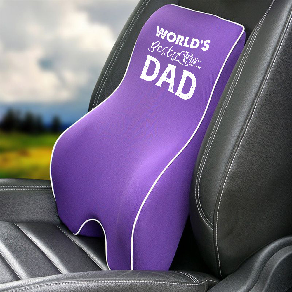 World's Best Dad Lumbar Support Cushion for Car and Headrest Neck Pillow Kit, Custom For Cars, Ergonomically Design for Car Seat, Father's Day Gift, Car Accessories 05