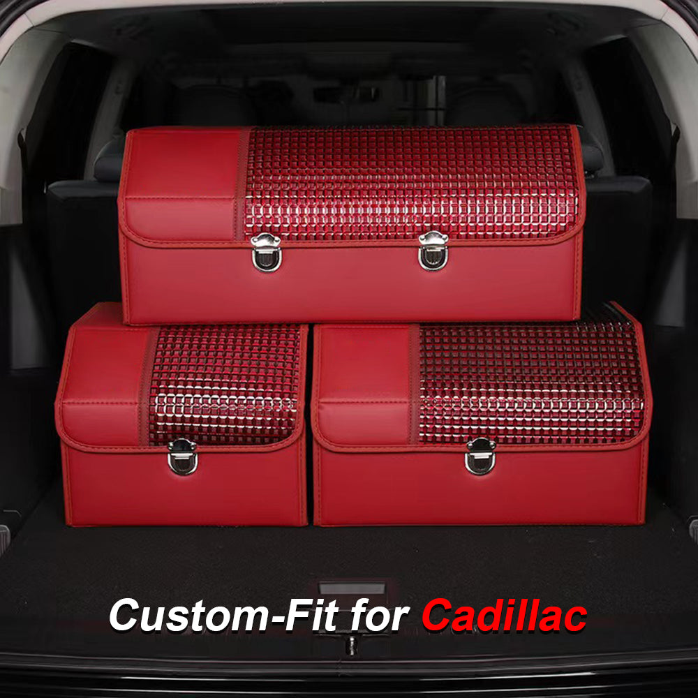Organizer for Trunk Box Storage, Custom-Fit For Cadillac, Car Accessories Interior Vehicle Supplies Accessories DLCA252 - Delicate Leather
