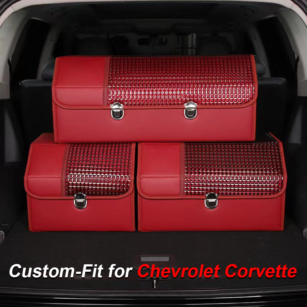 Organizer for Trunk Box Storage, Custom-Fit For Chevrolet Corvette, Car Accessories Interior Vehicle Supplies Accessories DLCC252 - Delicate Leather