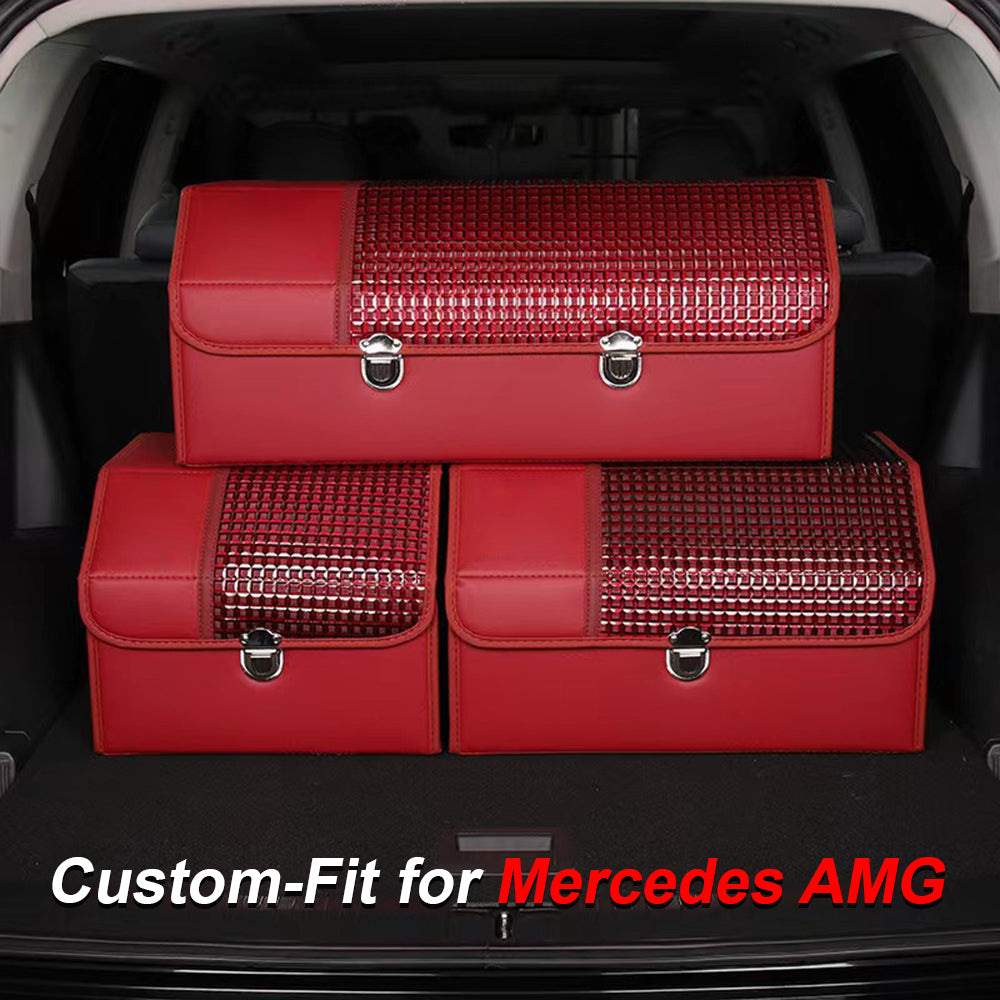 Organizer for Trunk Box Storage, Custom-Fit For Mercedes AMG, Car Accessories Interior Vehicle Supplies Accessories DLLM252 - Delicate Leather