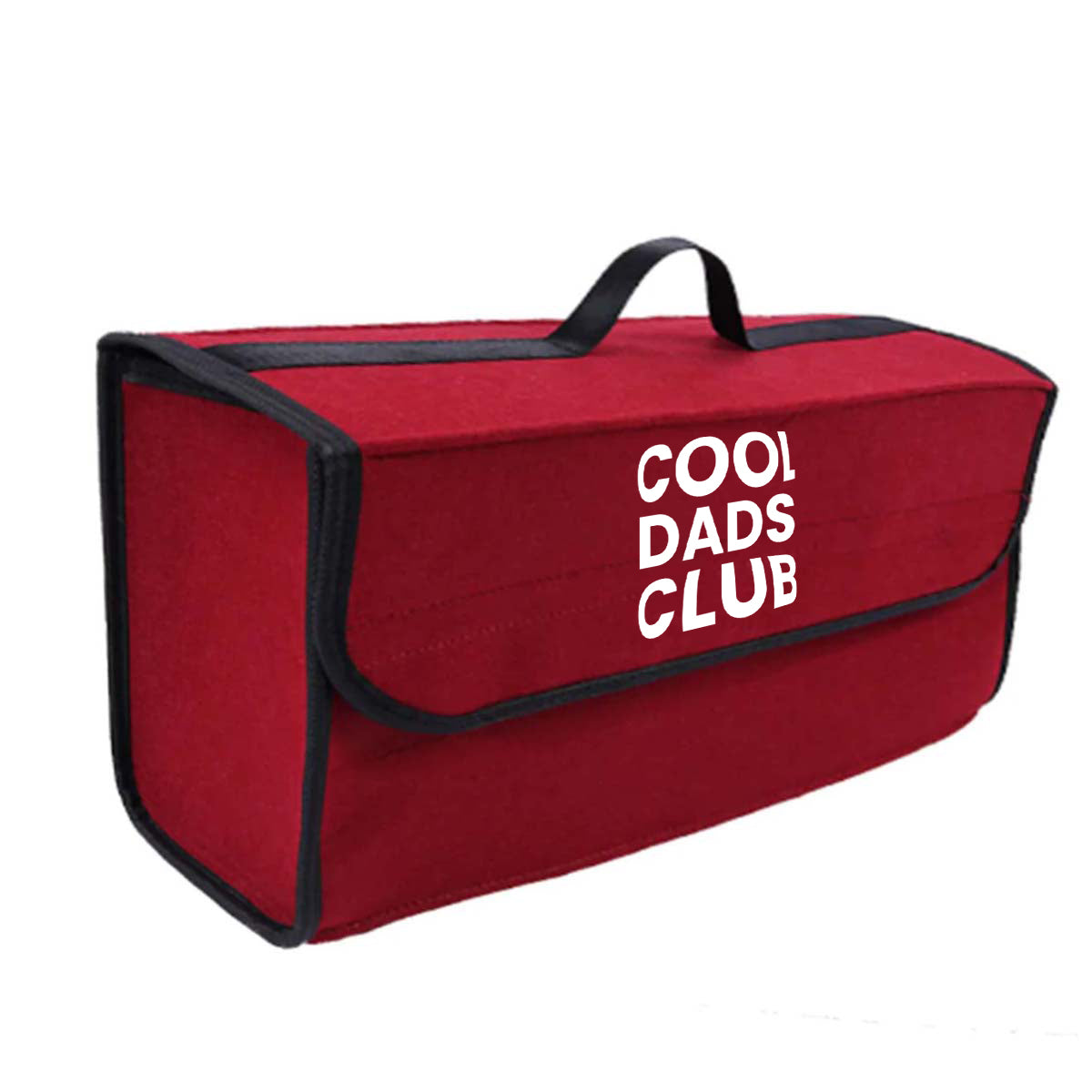 Cool Dads Club Soft Felt Car Bag Organizer Folding Car Storage Box Non Slip Fireproof Car Trunk Organizer, Custom For Your Cars, Father's Day Gift, Car Accessories - Delicate Leather