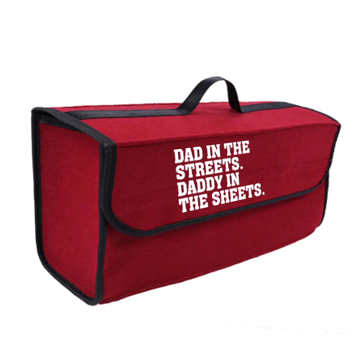 Dad In The Streets. Daddy In The Sheets Soft Felt Car Bag Organizer Folding Car Storage Box Non Slip Fireproof Car Trunk Organizer, Custom For Your Cars, Father's Day Gift, Car Accessories - Delicate Leather