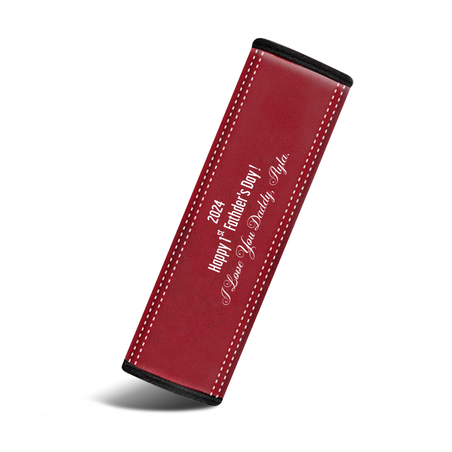 Personalized Car Seat Belt Covers (2PCS), Custom For Your Cars, I Love You Daddy, Happy Father's Day, Microfiber Leather Seat Belt Shoulder Pads for More Comfortable Driving, Car Accessories, Gift for Daddy - Delicate Leather