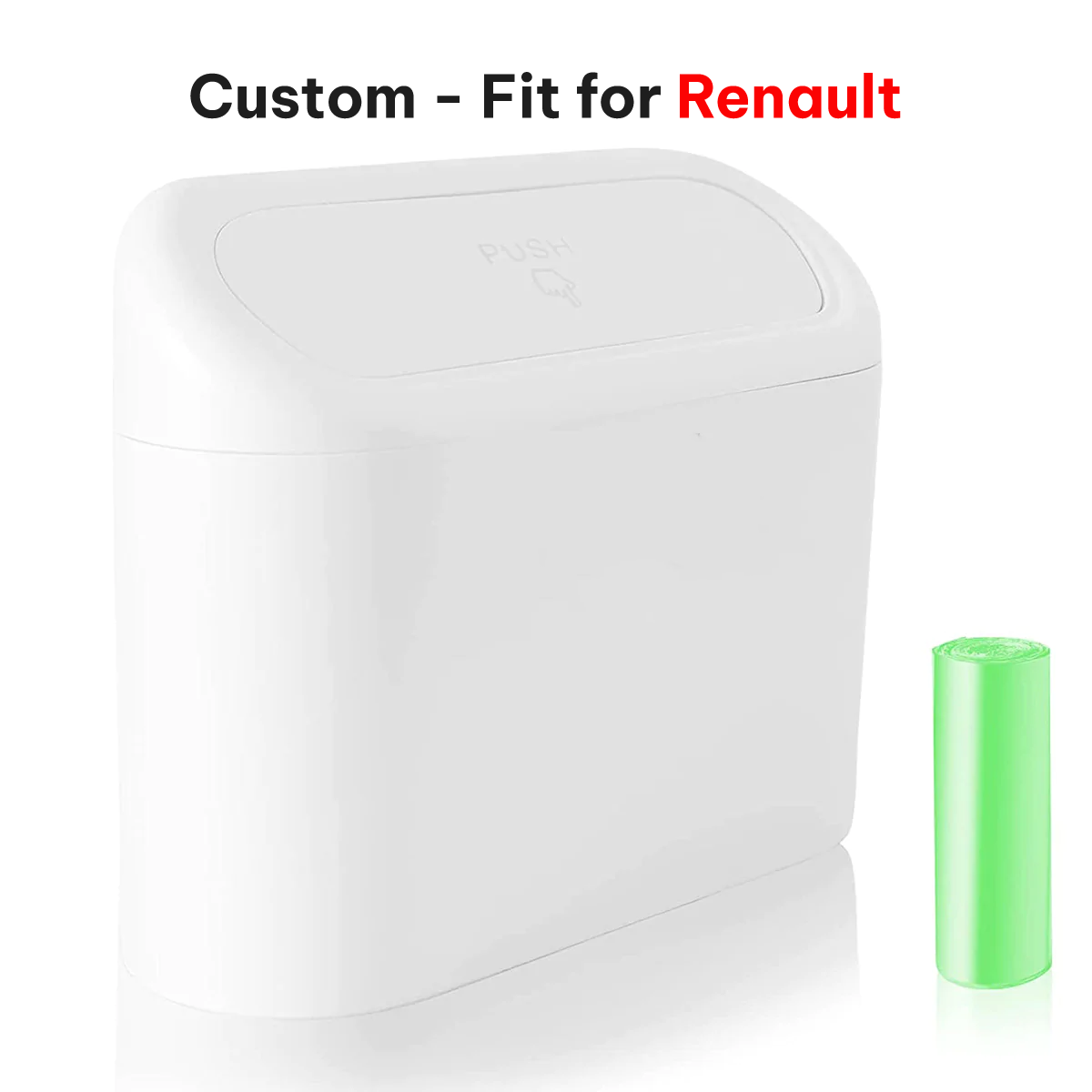 Delicate Leather Car Trash Can with Lid – Custom-Fit for Renault, Mini Waterproof Garbage Bin with Trash Bags, Cute Car Organizer for Storage & Waste - Delicate Leather