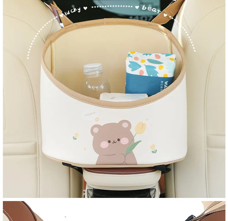 Girly Car Seat Middle Box Handbag Holder - Hanging Storage Bag Organizer
