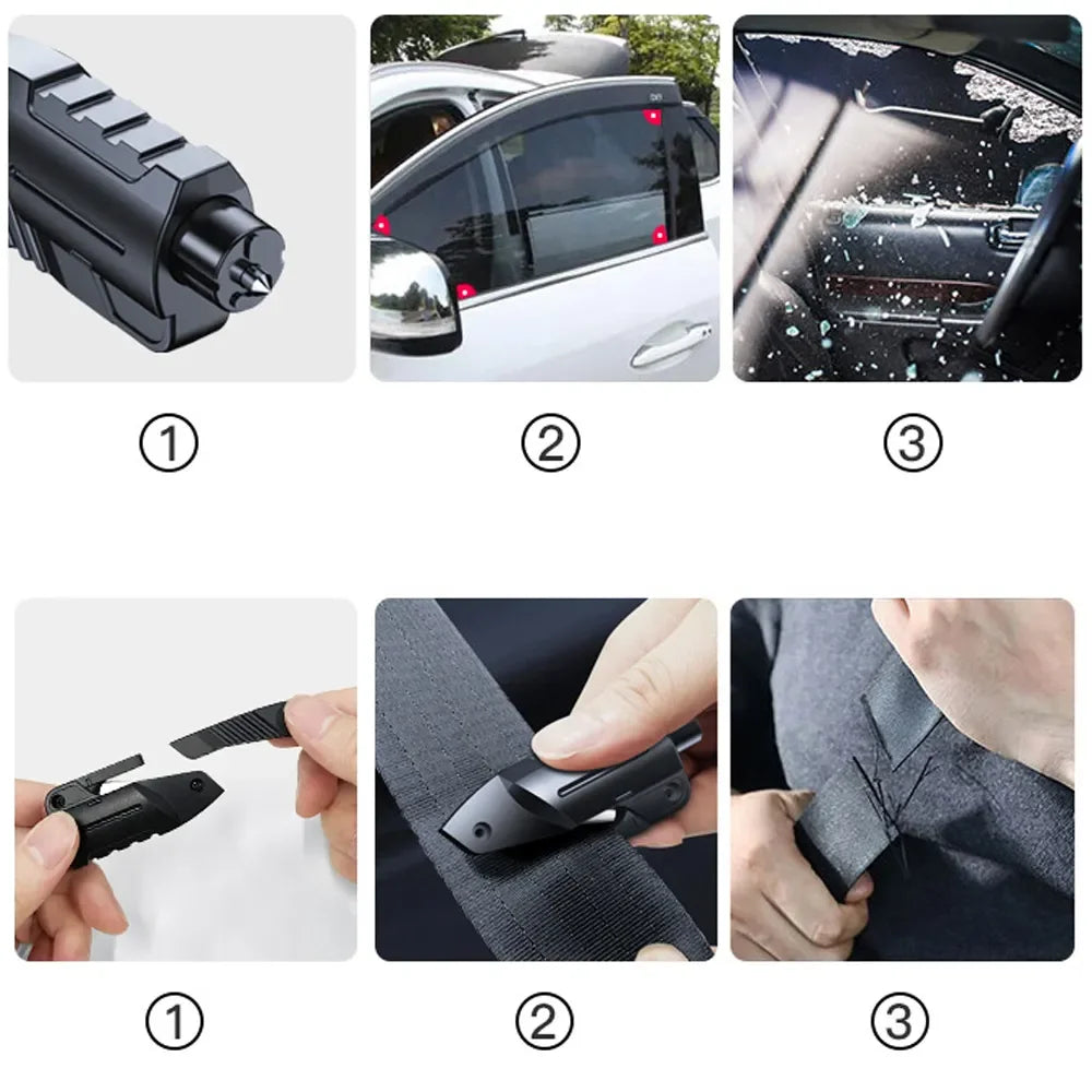 2-in-1 Car Seat Belt Cutter & Emergency Window Breaker Safety Hammer
