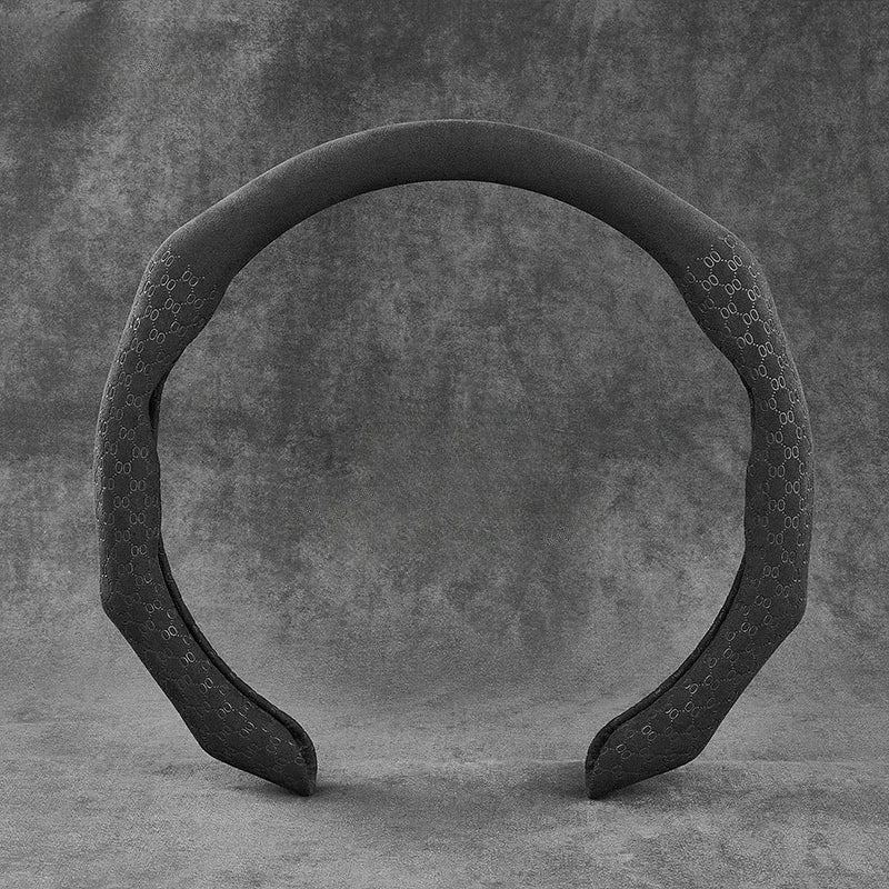 Car Texture Turned Fur Steering Wheel Cover - Delicate Leather