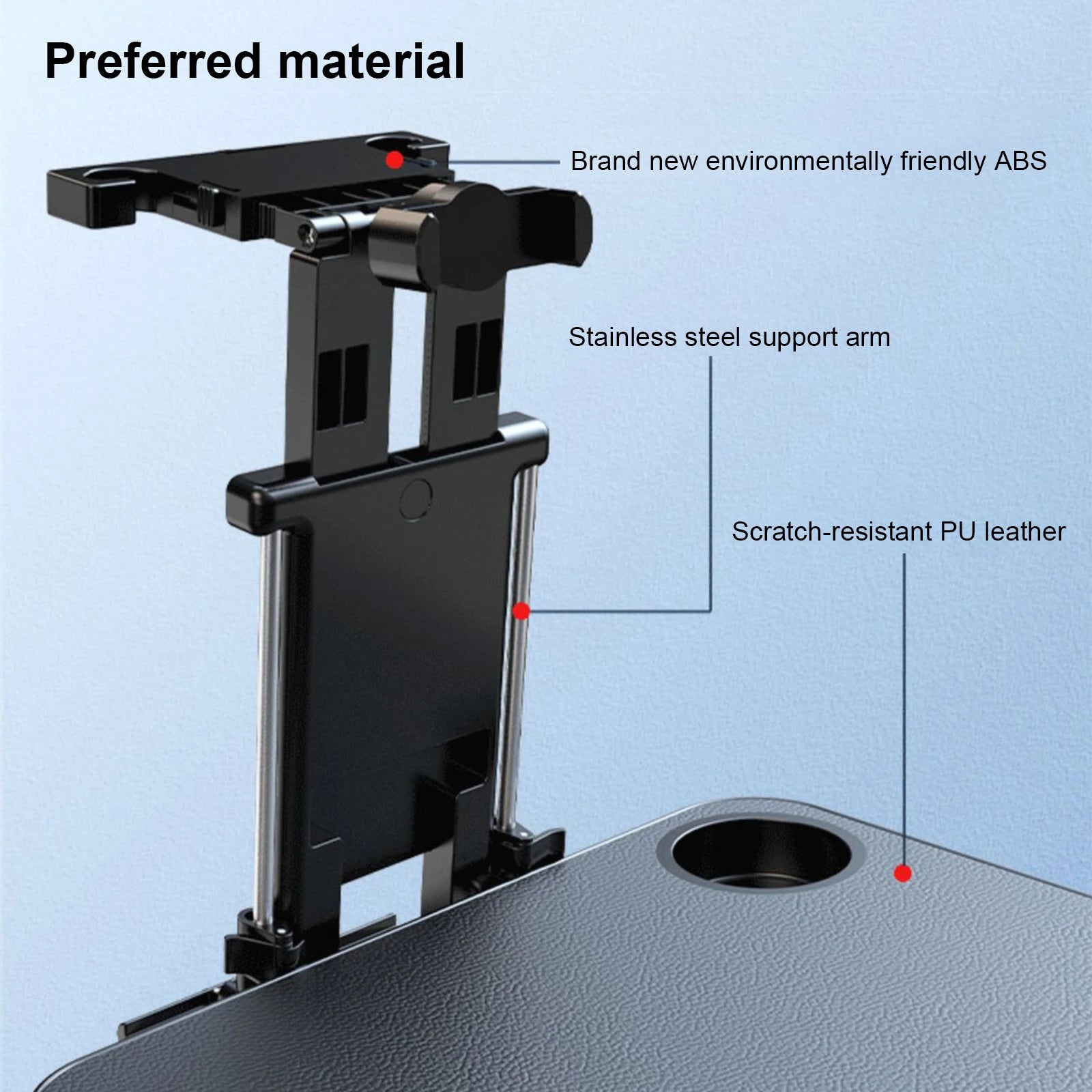 Car Eating Tray - Adjustable Height Back Seat Laptop Table, Front Passenger Food Tray, and Phone Holder, Custom fit for Car