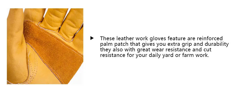 Cowhide Work Gloves - Leather Motorcycle Driver, Cycling, Outdoor Sports, Racing, Security Protection Safety Riding Gloves - Delicate Leather