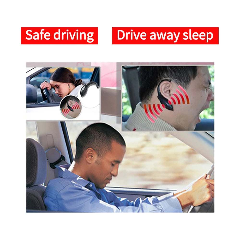 Safe Car Driver Anti-Sleep Drowsy Alarm Sound Alert - Sleepy Reminder for Car Security Driving Device - Delicate Leather