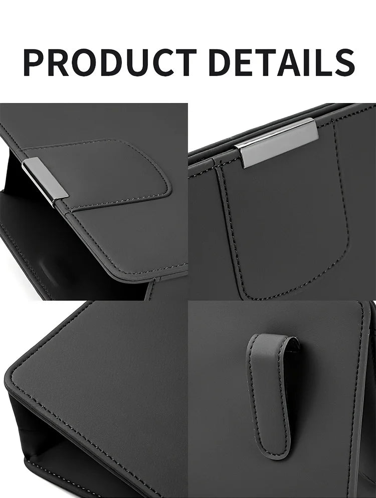 Car Backseat Storage Box Car Organizer Protector with Magnetic Closure for Travel, Trucks, SUVs, and RVs - Delicate Leather