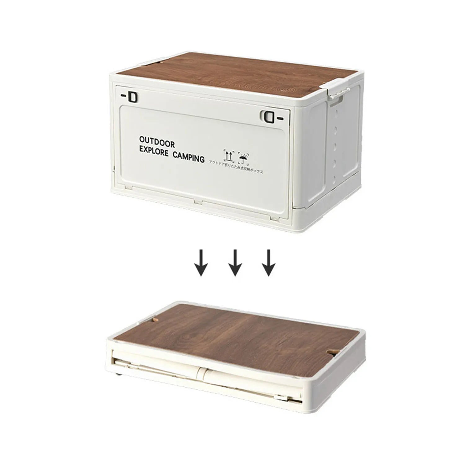 Multipurpose Outdoor Camping Folding Storage Box - Versatile Car and Food Storage Solution for Travel, Ideal for Camping Gear and Tableware Organization - Delicate Leather