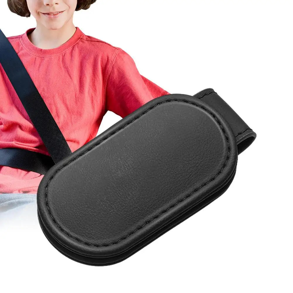 Car Seat Belt Positioner - Adjustable Seatbelt Clips for Shoulder Neck Strap - 2 Pack - Delicate Leather