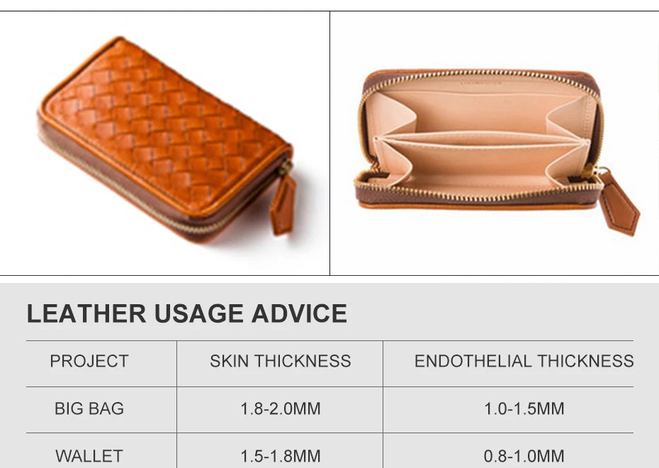 Leather Handmade Crafts Card Bag Pocket Wallet Kraft Paper Template Three-Layer Zipper DIY Leather Production Template - Delicate Leather