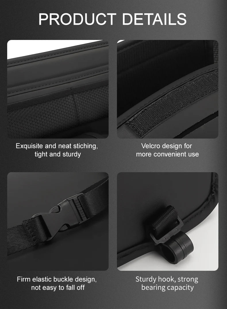 PU Leather Car Seat Back Organizer - Multifunctional Large Capacity Storage Bag with Tissue Holder and Auto Accessories - Delicate Leather