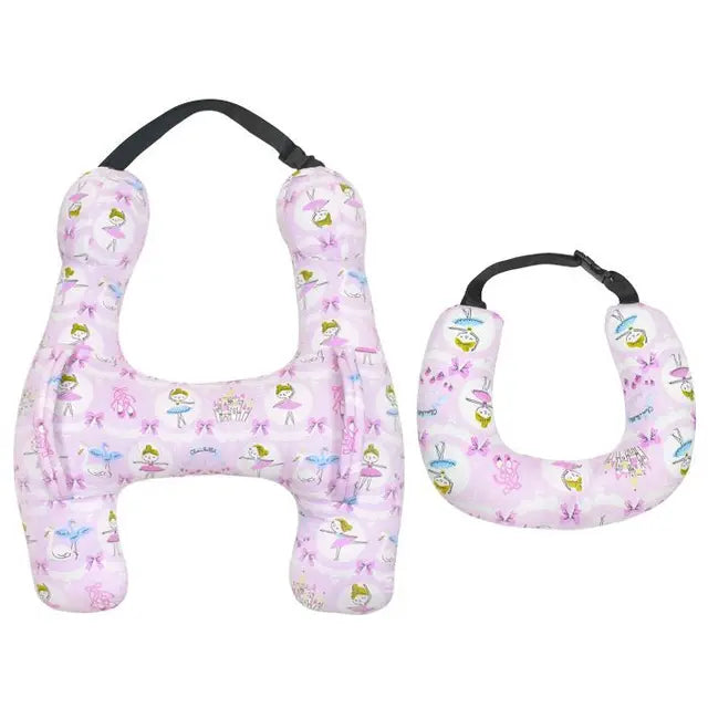 Cute Animal Pattern Kid Neck Head Support U-Shape Children Travel Pillow Cushion - Delicate Leather