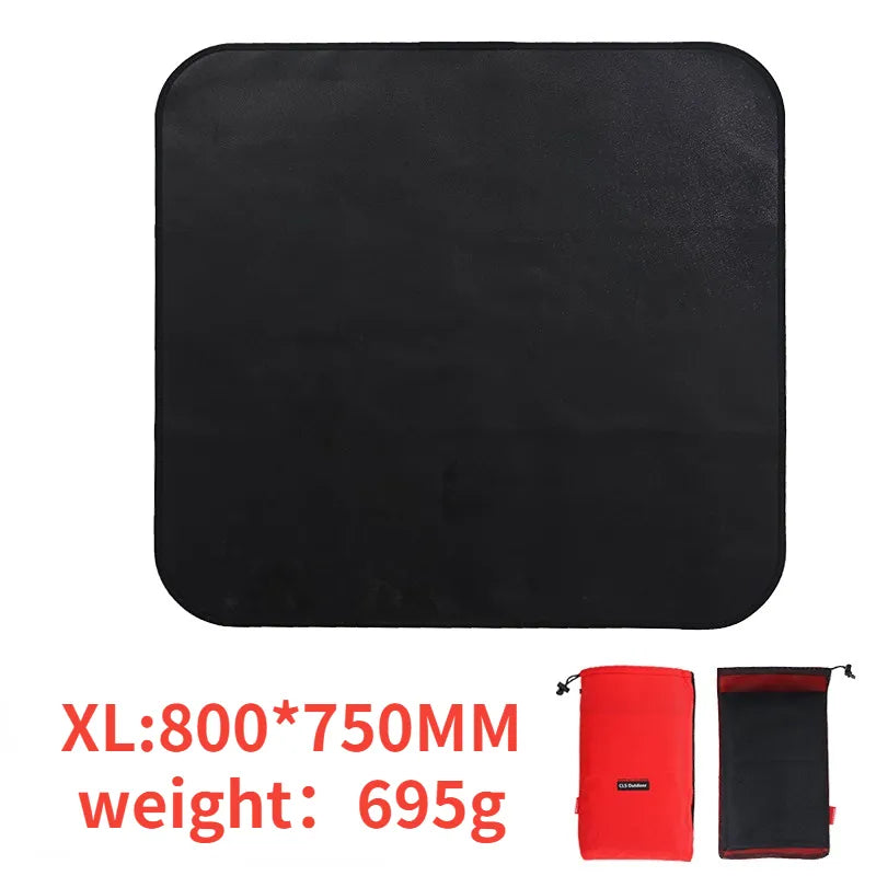 Fireproof Outdoor Camping Grill Mat - Silicone-Coated, Flame Retardant Protective Mat for Picnic and Barbecue, Essential BBQ Equipment - Delicate Leather