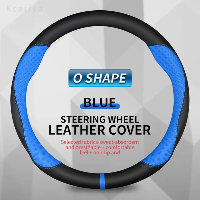 Carbon Fiber Leather Car Steering Wheel Cover - Fit for Car - Delicate Leather