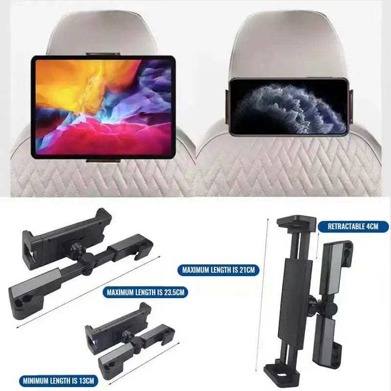 Car Headrest Tablet Mount Holder - 360 Degree Rotating for iPad Stand