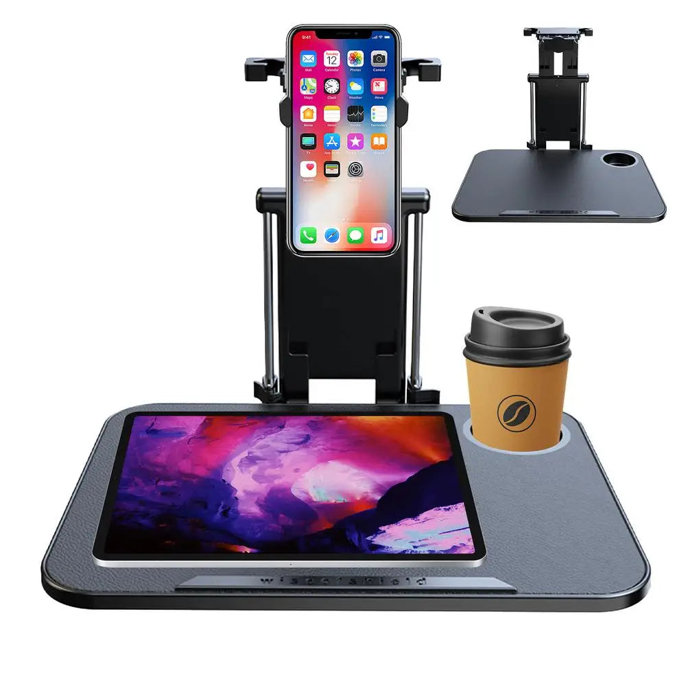 Car Eating Tray - Adjustable Height Back Seat Laptop Table, Front Passenger Food Tray, and Phone Holder, Custom fit for Car
