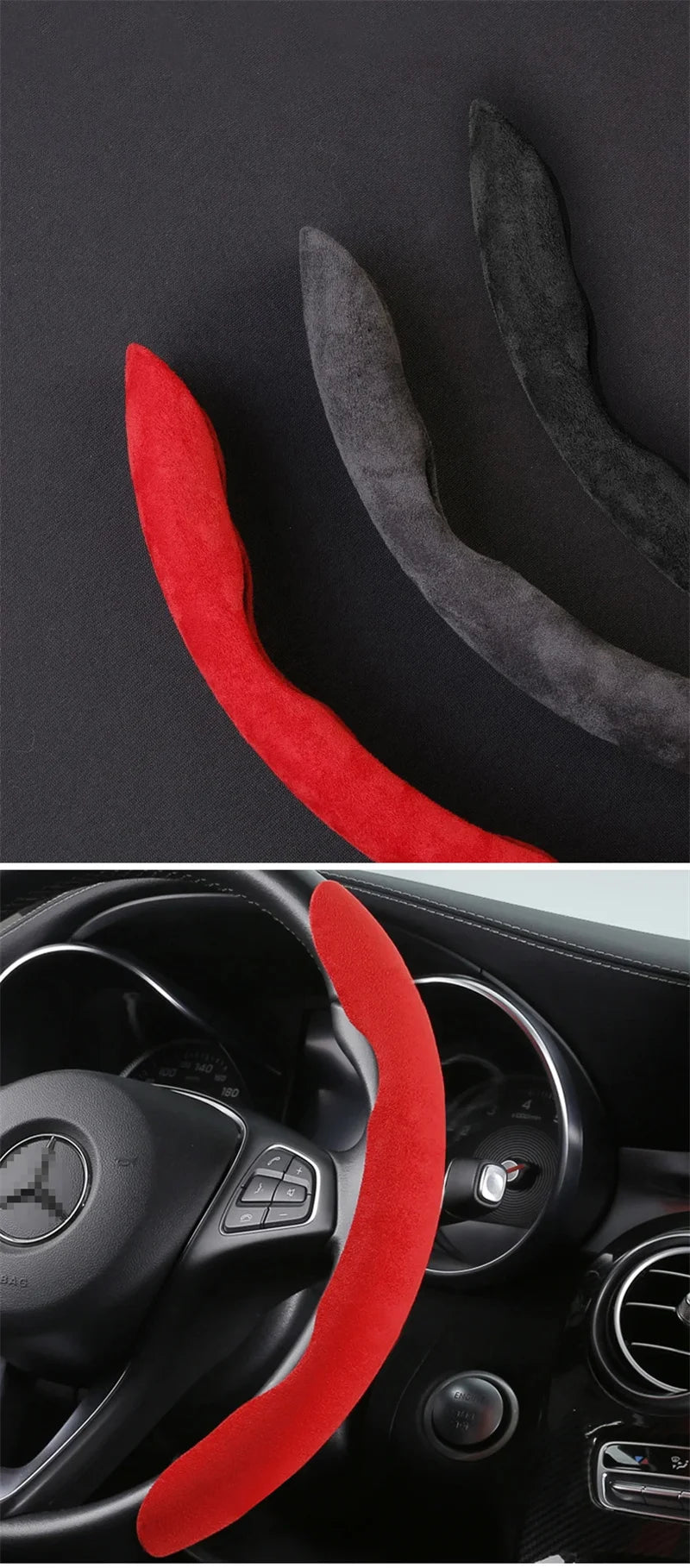 Suede Universal 38CM Car Steering Wheel Booster Cover - Non-Slip Auto Interior Steer Protector Decoration Accessories