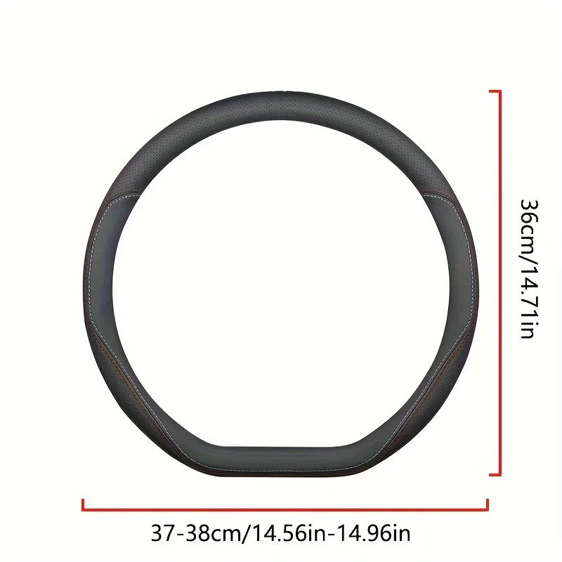 Car Steering Wheel Cover Imitation Leather Ultra-thin Non-slip Sweat-absorbent Type D