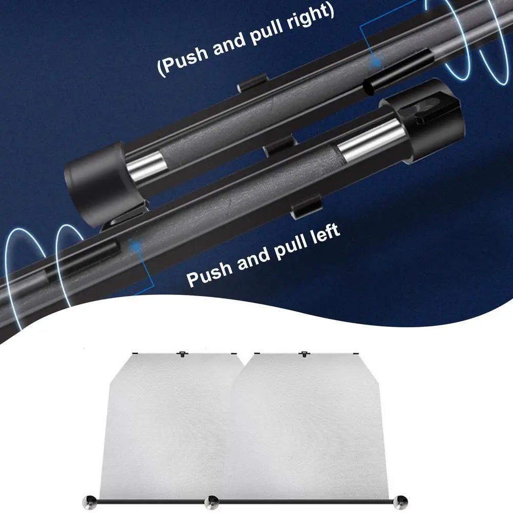 Sun Shade for Car Adjustable Double Rod Window Umbrella Retractable Car Windshield Sun Shades Auto Outdoor Accessories - Delicate Leather