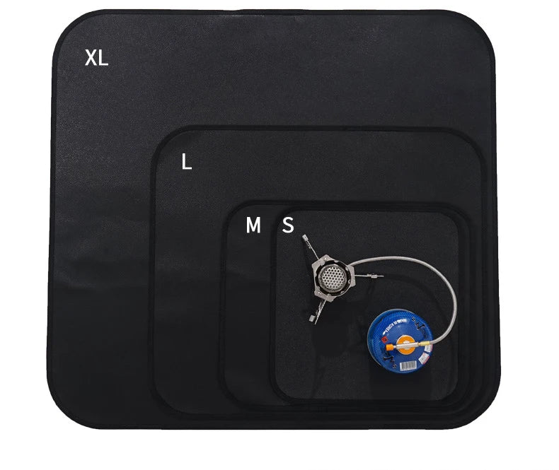 Fireproof Outdoor Camping Grill Mat - Silicone-Coated, Flame Retardant Protective Mat for Picnic and Barbecue, Essential BBQ Equipment - Delicate Leather