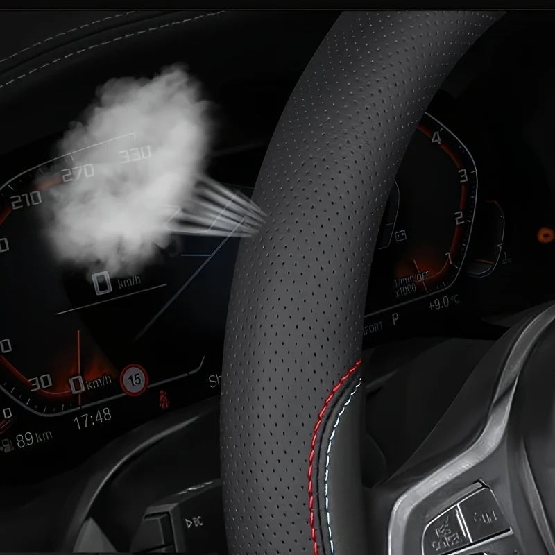 Car Steering Wheel Cover Imitation Leather Ultra-thin Non-slip Sweat-absorbent Type D