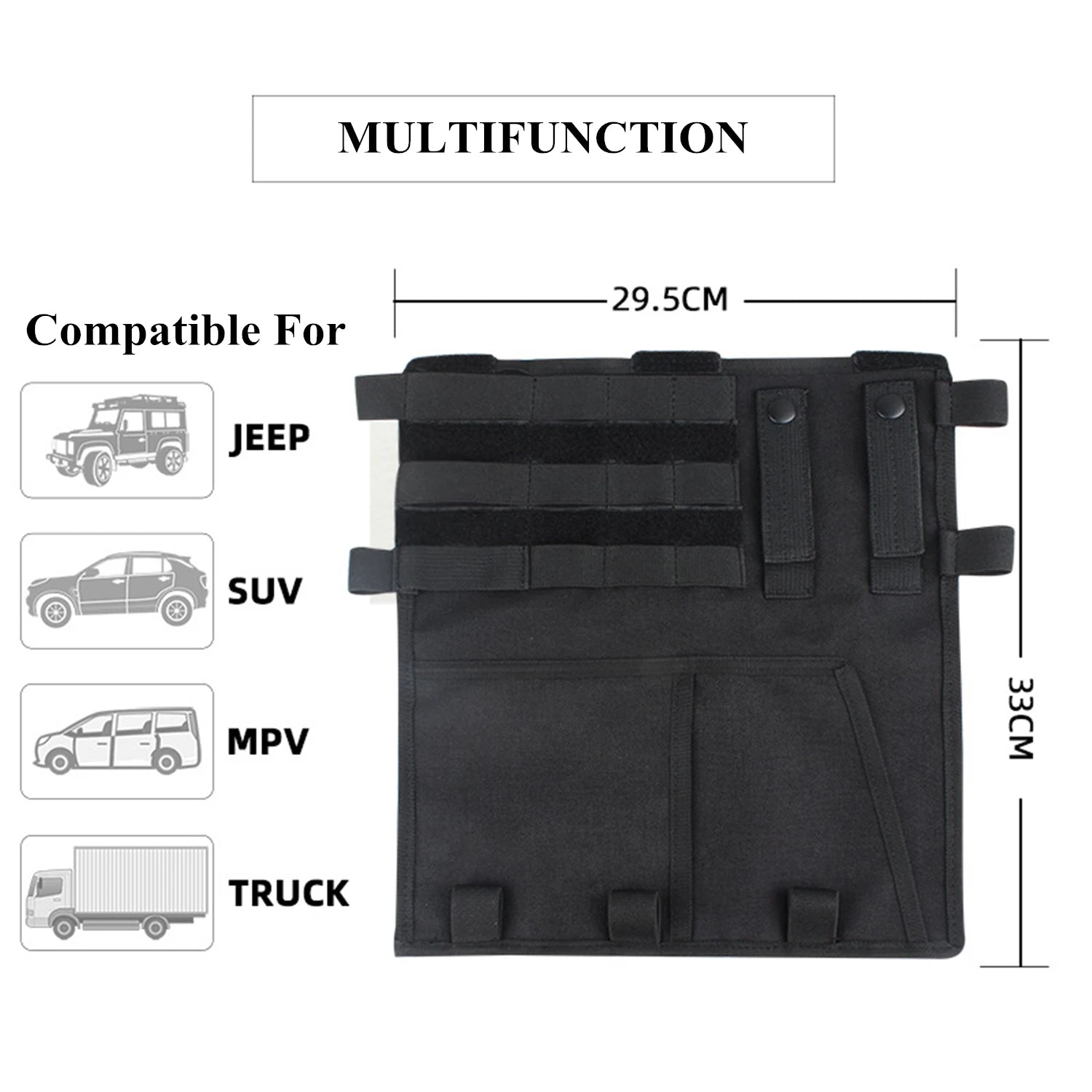 Sun Visor Organizer Bag for Car Interior Accessories - Multifunction Multi Pocket - Delicate Leather