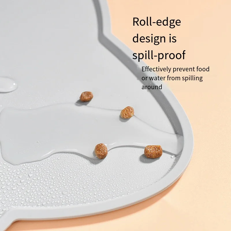 Pet Silicone Food Mat Portable Waterproof Leak-Proof Non-Slip Feeding Mats Bowl Pad Cushion For Cats Dogs Pet Items - Delicate Leather