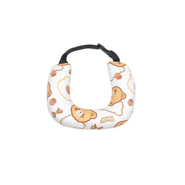 Cute Animal Pattern Kid Neck Head Support U-Shape Children Travel Pillow Cushion - Delicate Leather