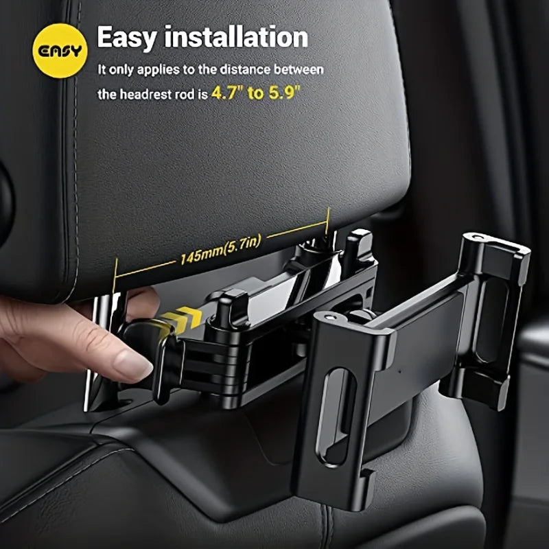 Car Tablet Holder Headrest Mount - Universal Compatibility for Cell Phones and Tablets - Delicate Leather