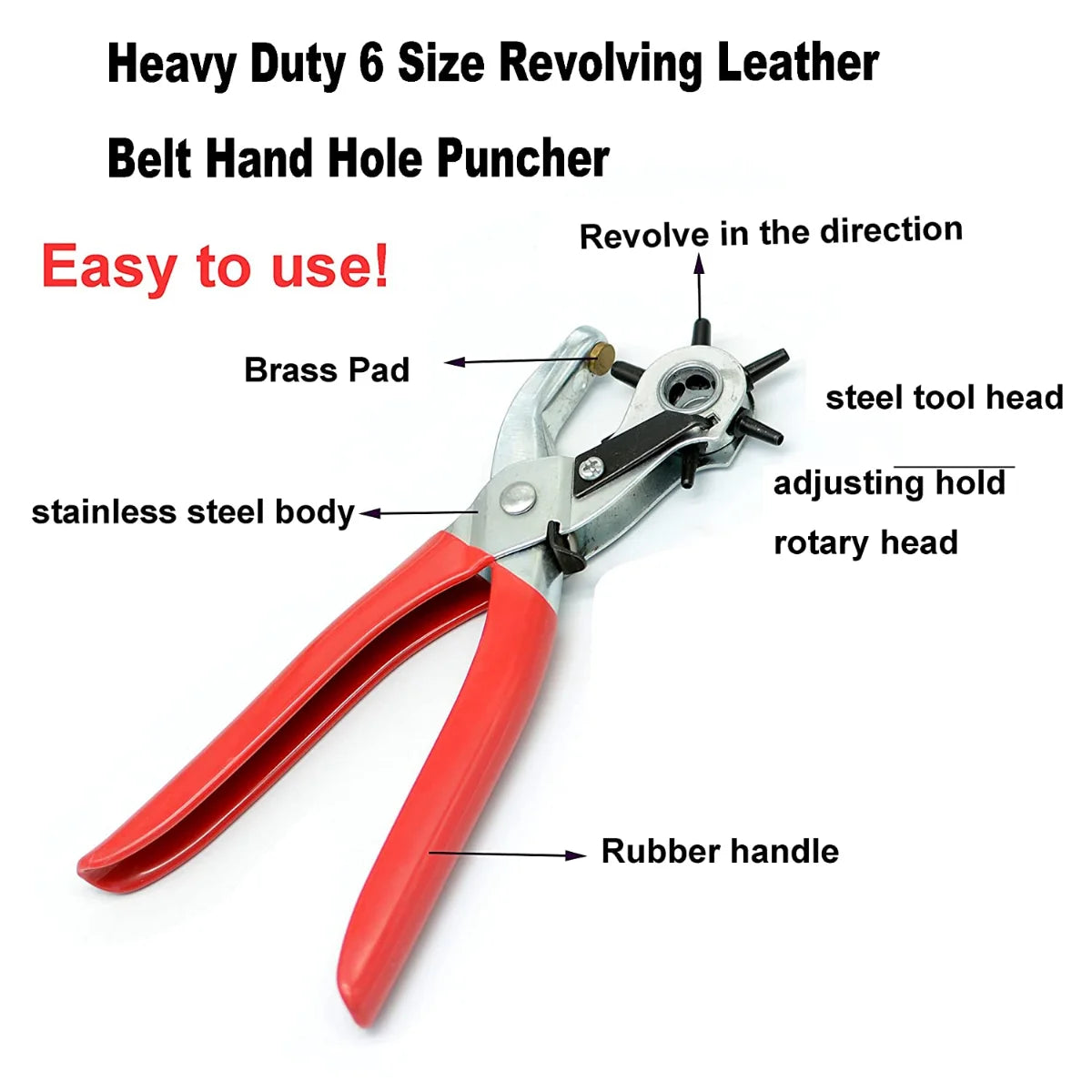 Leather Hole Punch - 9" Belt Hole Puncher for Leather Heavy Duty - Delicate Leather