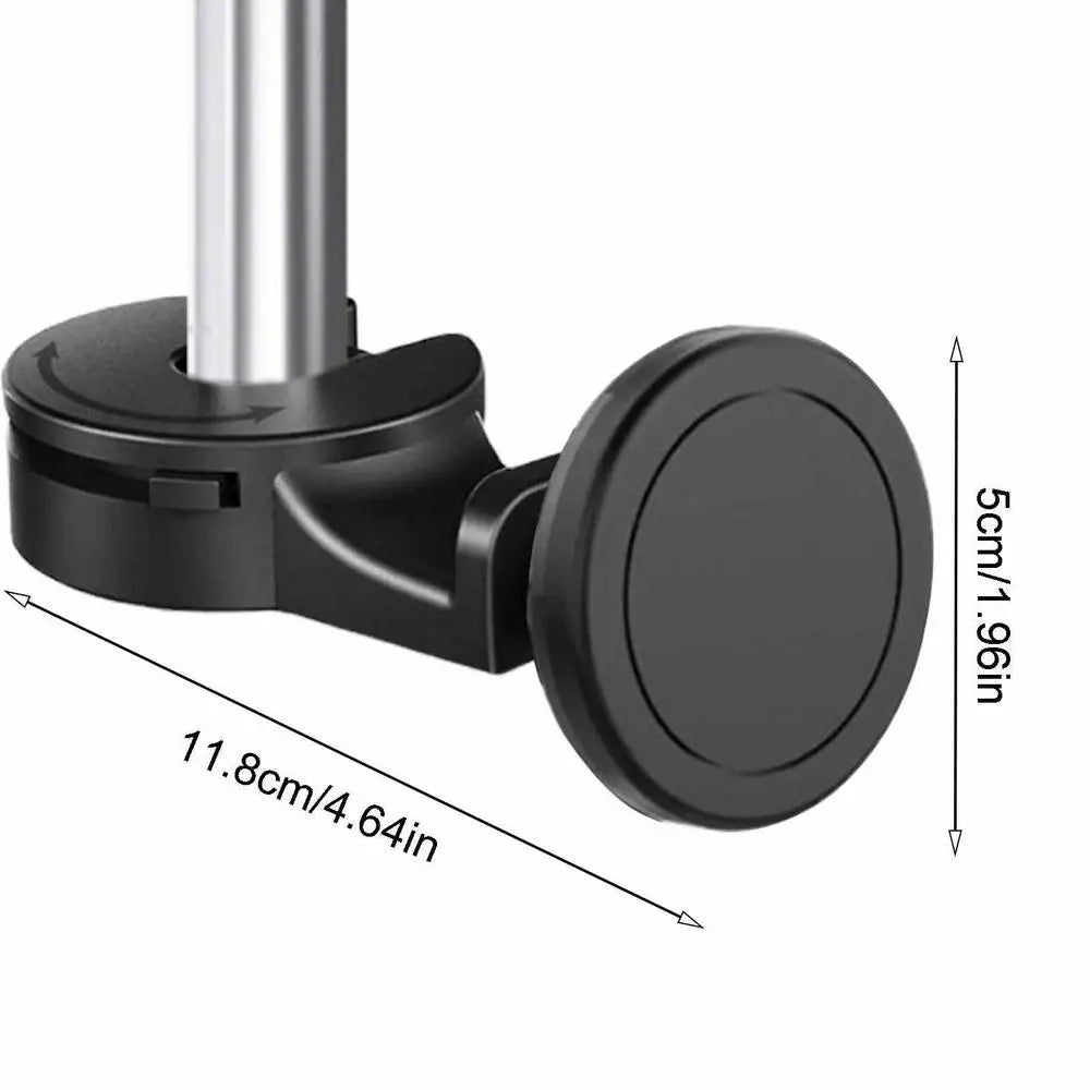 Car Headrest Hook with Magnetic Phone Holder - 360 Degree Rotating Car Rear Seat Phone Bracket and Purse Bag Hooks - Delicate Leather