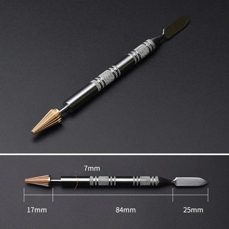 Leather Edge Double Head Brass Glue Painting Roller - Oil Gluing Dye Pen Stick Speedy Paint Roller Tool DIY LeatherCraft Tools - Delicate Leather