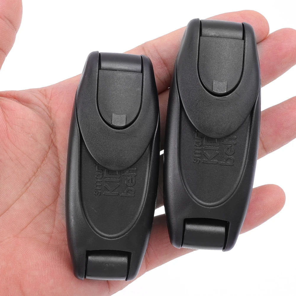 Car Seat Belt Clip Shoulder Neck Strap Adjuster - Adjustable Tensioner Clip for Adults, Kids, and Pregnant Women - 4 Pack - Delicate Leather