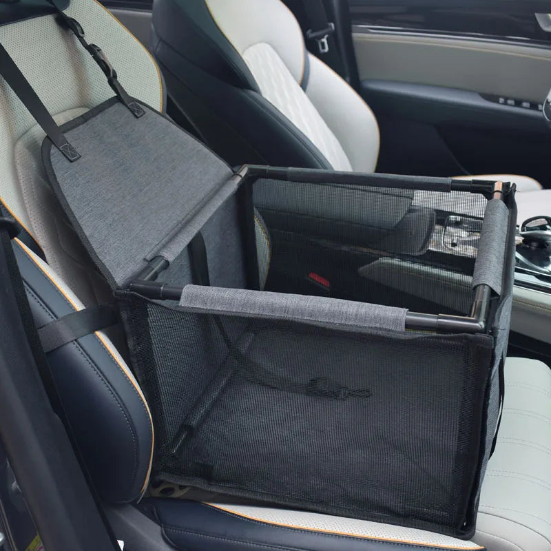 Travel Dog Car Seat Cover - Waterproof Pet Dog Carrier Bag, Cat Transport Hammock, Car Seat Basket for Small and Medium Dogs - Delicate Leather