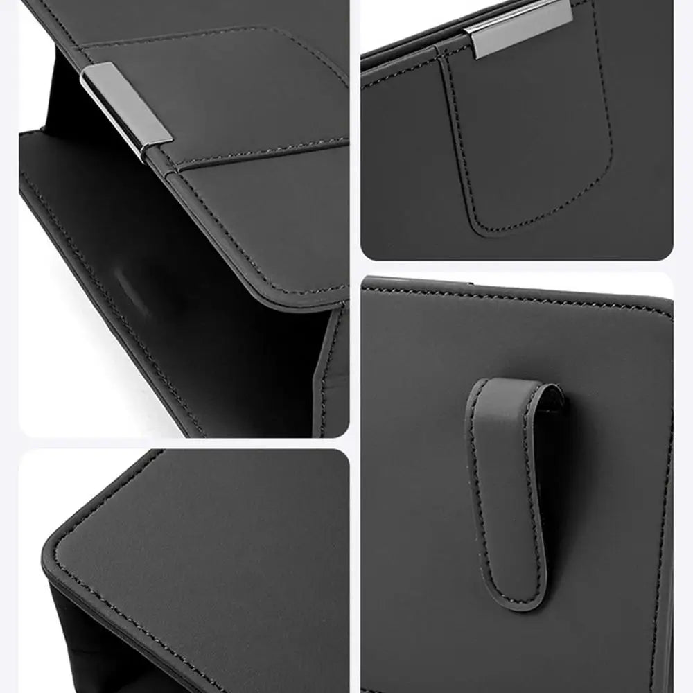 Car Seat Storage Box - Auto Seat Back Organizer with Magnetic Closure Design - Delicate Leather