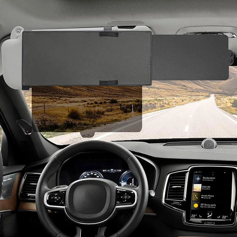 Car Sun Visor Extension Extender Front Side Window Sun Adjustable Truck Elastic Visor Bands Polarized Shade Anti-Glare - Delicate Leather